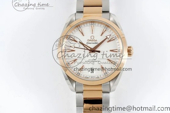 0104 Aqua Terra 150M SS RG JQK 1:1 Best Edition White Dial on SS RG Bracelet A OnTrend 7828